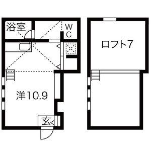 コレクション名駅西(ワンルーム/1階)の間取り写真