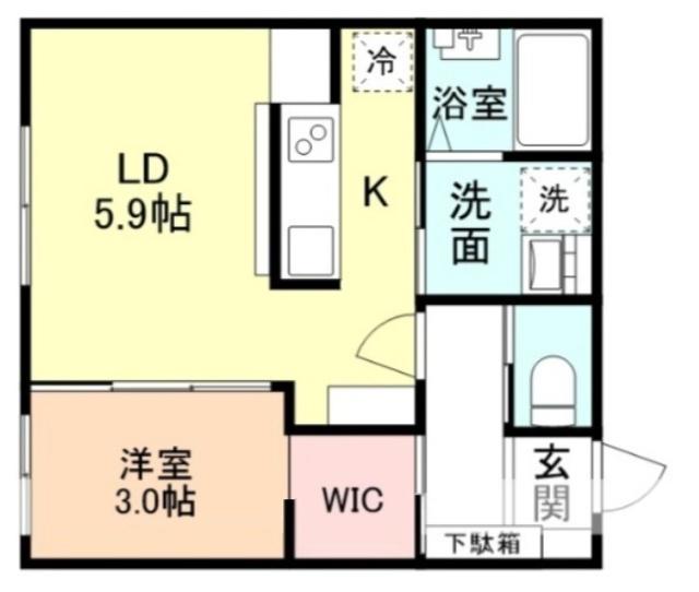 AILE(1LDK/1階)の間取り写真