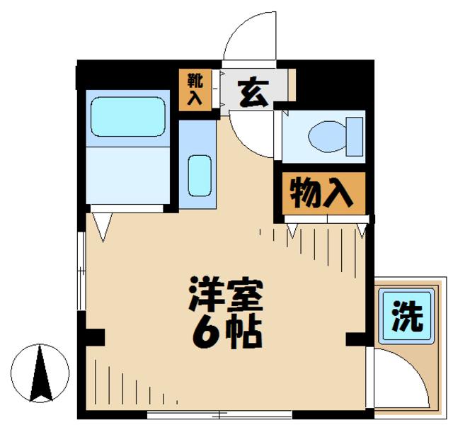 パルコモンクロダ(ワンルーム/2階)の間取り写真