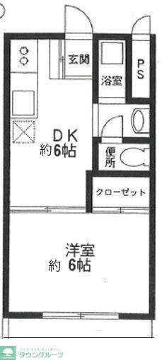 河野ハイム1(1DK/2階)の間取り写真