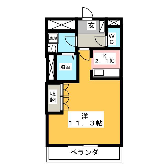 名鉄広見線 明智駅(名鉄) 徒歩4分 2階建 築18年(ワンルーム/2階)の間取り写真