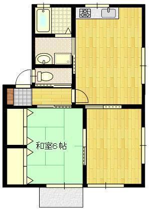 ブライトンハウス(2DK/2階)の間取り写真