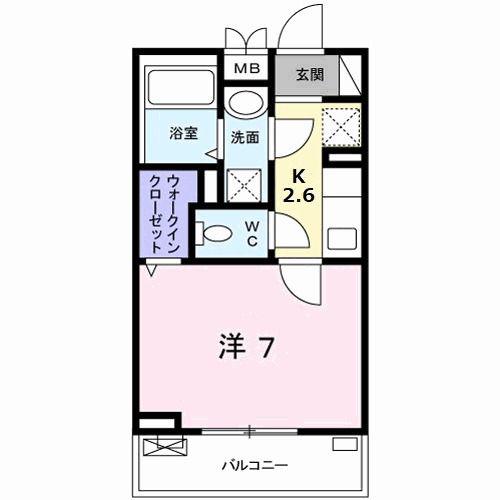 アプローズ(1K/2階)の間取り写真