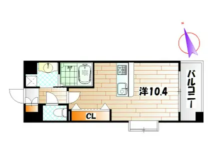 ニューサンリバー15番館(ワンルーム/7階)の間取り写真