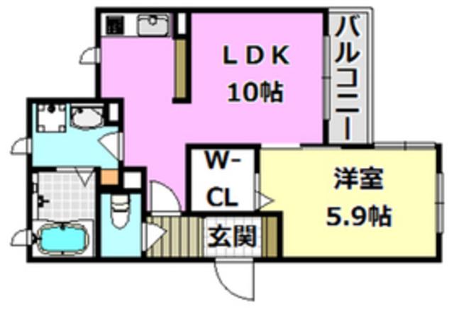サクラI番館(1LDK/2階)の間取り写真