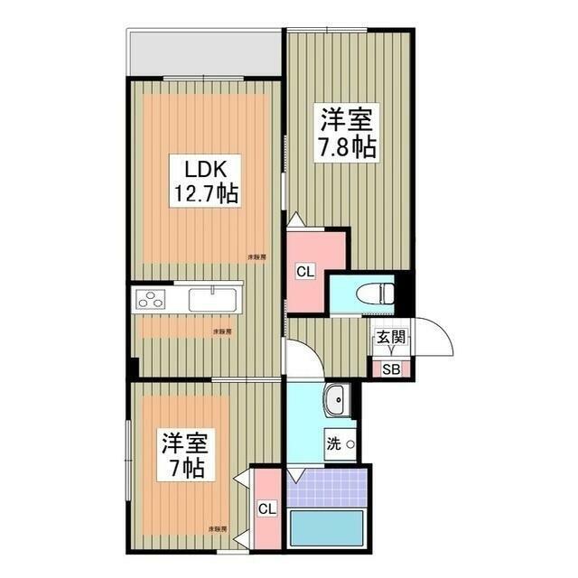 PRIMAVERA MUSASHINO(2LDK/1階)の間取り写真