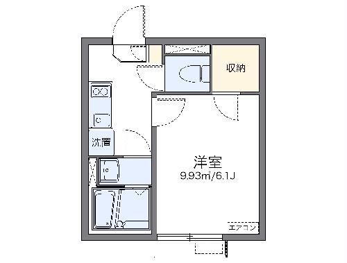 レオネクストK スリー(1K/1階)の間取り写真