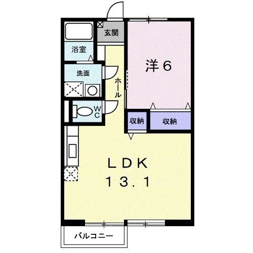 メゾン紀伊II(1LDK/1階)の間取り写真