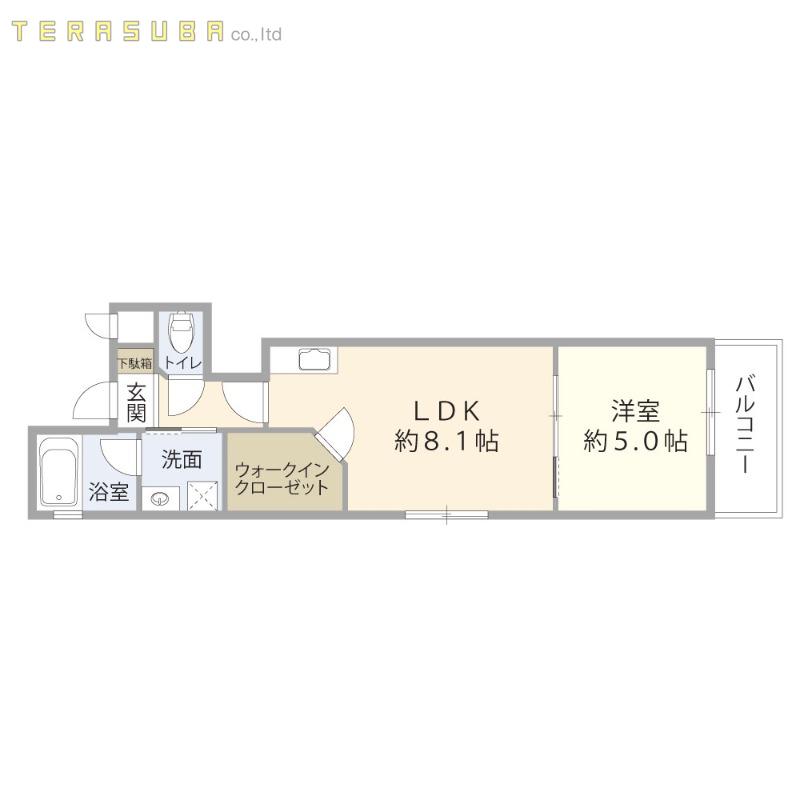 レスコ中島参番館イースト(1LDK/4階)の間取り写真