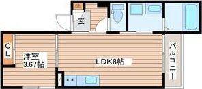 ソーサリー柏木(1LDK/1階)の間取り写真