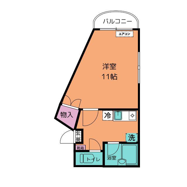 ロフティ尾の上(1K/3階)の間取り写真