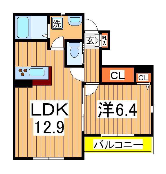 サンセゾンS(1LDK/1階)の間取り写真