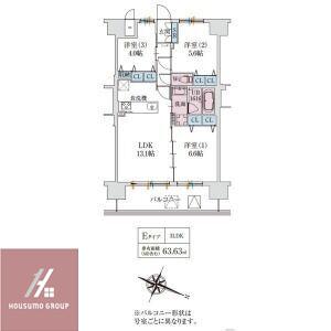スプランディッド梅田グランノース(3LDK/3階)の間取り写真