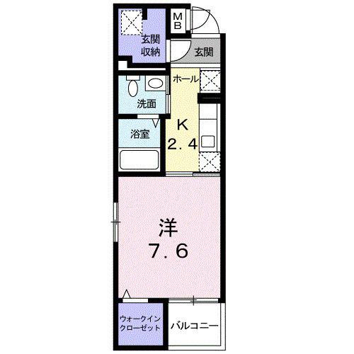 ライルエフ・青葉(1K/4階)の間取り写真