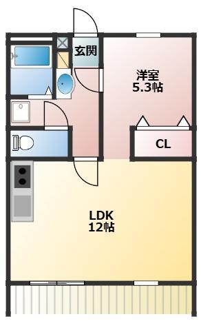 MH-ARC KAORU(1LDK/1階)の間取り写真