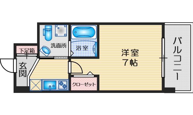 セレニテ江坂ルフレ(1K/10階)の間取り写真