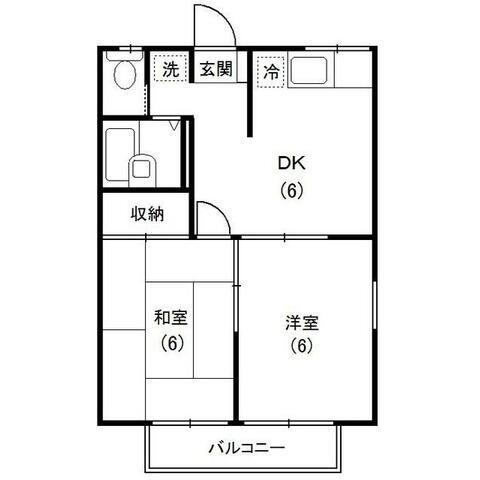 ピアヒロオ(2DK/2階)の間取り写真