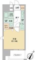 LIVE FLAT TSUKAMOTO(1K/10階)の間取り写真