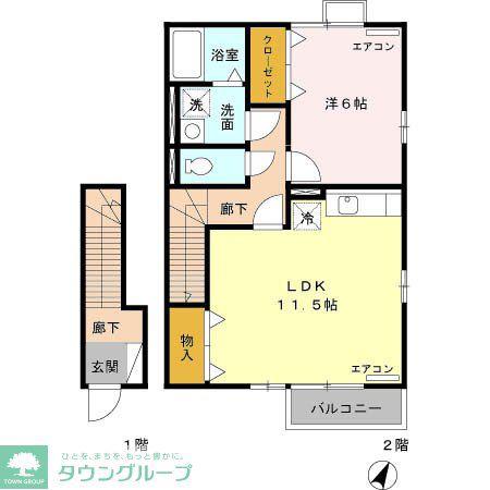 ジュンキャッスル(1LDK/2階)の間取り写真