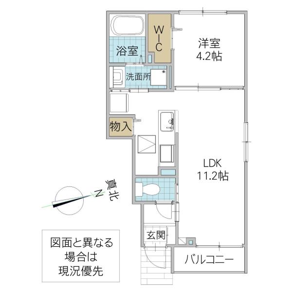 ラフレシールII(1LDK/1階)の間取り写真