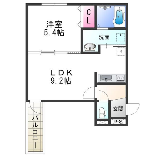 フジパレス堺東雲III番館(1LDK/1階)の間取り写真