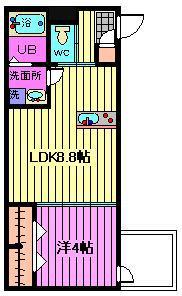 ROBOT HOME 北浦和(1LDK/1階)の間取り写真