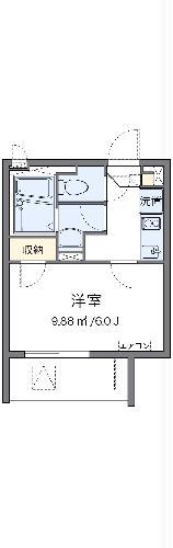 クレイノクレージュ柳原(1K/1階)の間取り写真
