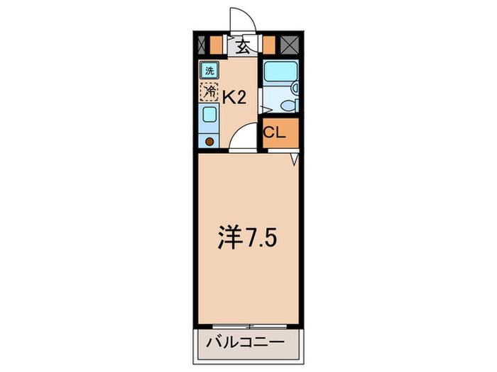 スカイコート成増(1K/1階)の間取り写真