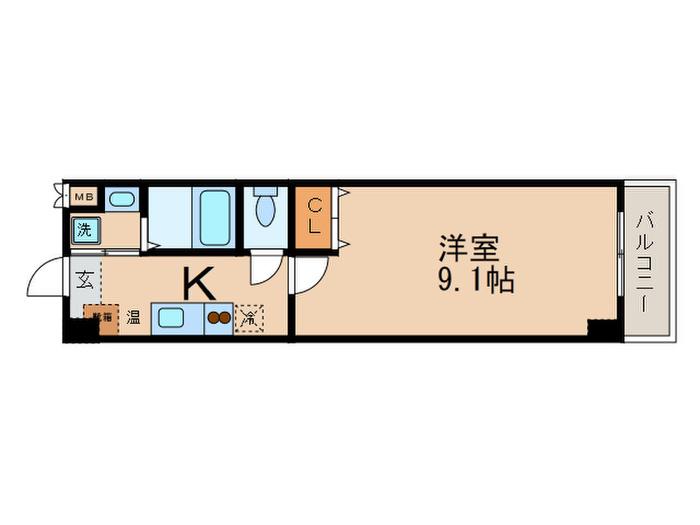グランステージ京都四条(1K/3階)の間取り写真