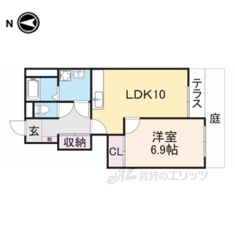 グリーンホープ(1LDK/1階)の間取り写真