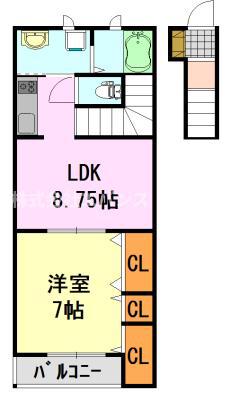 ナリトモ蘇我A(1LDK/2階)の間取り写真