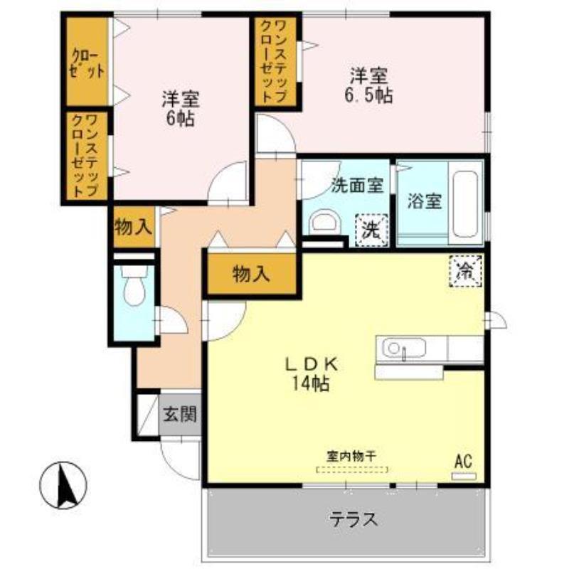 グランリベルテII(2LDK/1階)の間取り写真