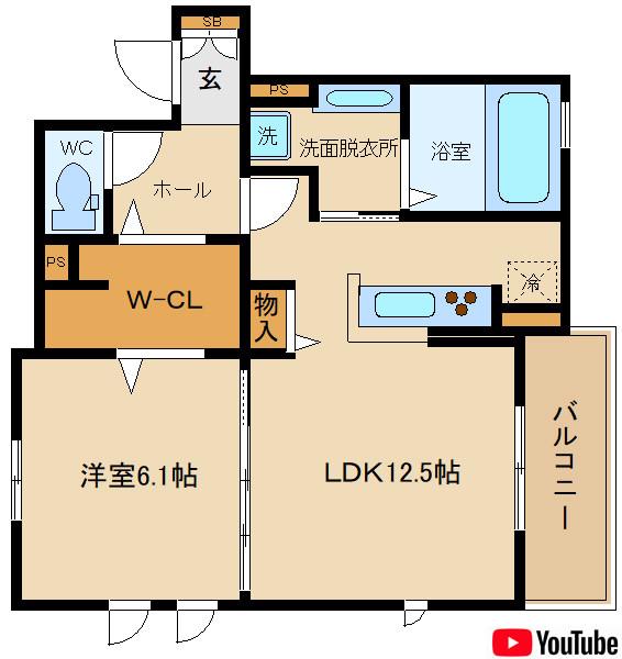 KITANO COLN(1LDK/2階)の間取り写真