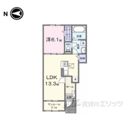 アルモニー(1LDK/1階)の間取り写真