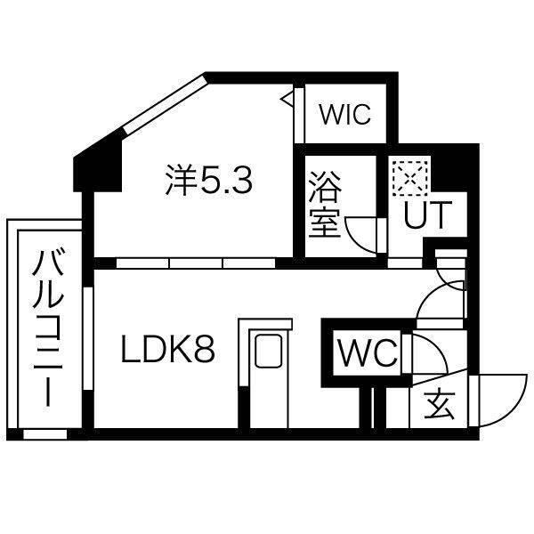 クラッセ北大前(1LDK/2階)の間取り写真
