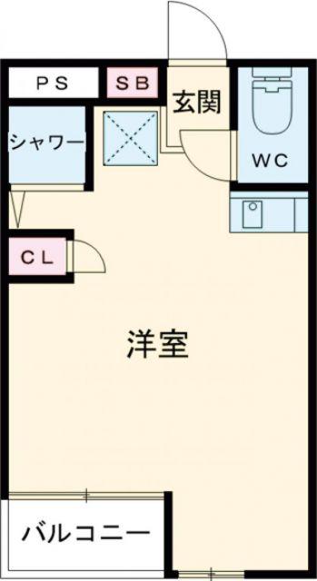 フリーディオ城垣(ワンルーム/3階)の間取り写真
