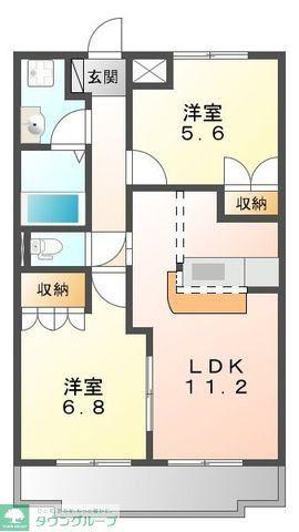ボンヌール(2LDK/1階)の間取り写真