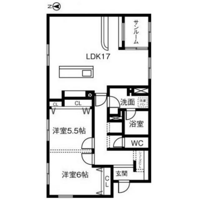 メゾンシャルドネ加納201(1LDK/2階)の間取り写真