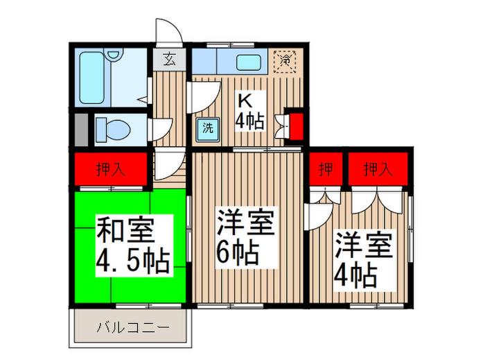モジュールハイツ吉村(3K/3階)の間取り写真