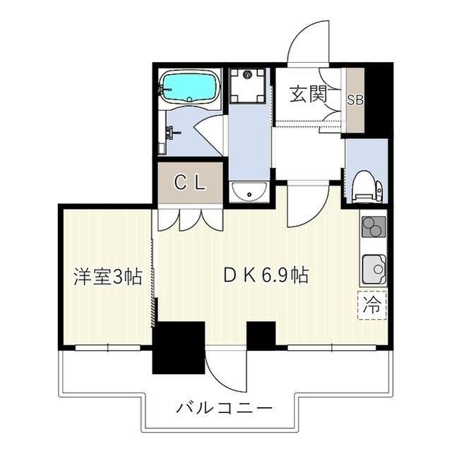 ES-GRANDE木場公園(1DK/3階)の間取り写真