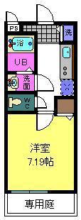 フィオーレ市場東(1K/1階)の間取り写真