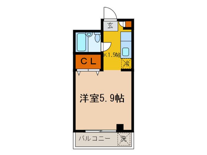 パークハイツ(1K/3階)の間取り写真
