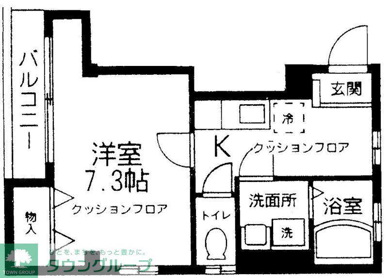 プラスクレール(1K/2階)の間取り写真