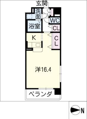 エミイル栄(ワンルーム/6階)の間取り写真