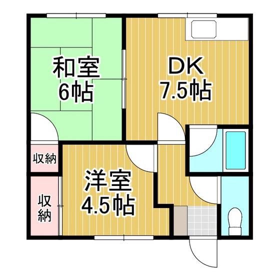 S-STYLE(2DK/2階)の間取り写真