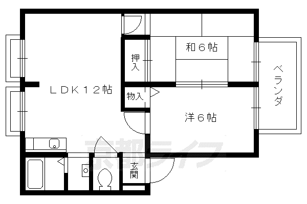 パティオハイツ(2LDK/1階)の間取り写真