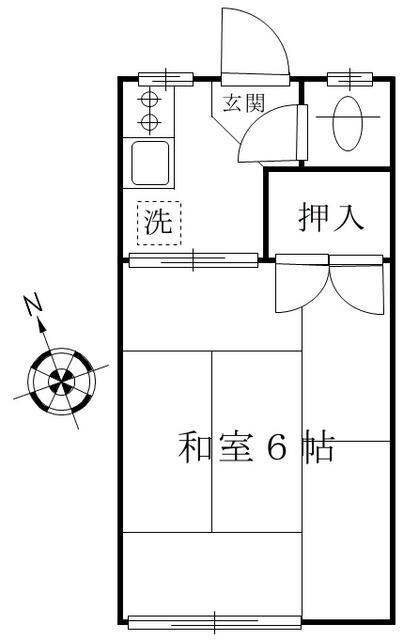 寿荘(1K/2階)の間取り写真