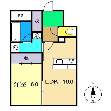 GLAST(1LDK/10階)の間取り写真