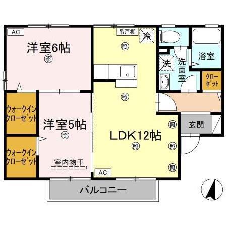 メゾン・ド・ルミエールA(2LDK/2階)の間取り写真