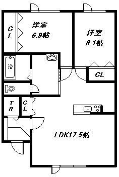 GLODIA(2LDK/2階)の間取り写真